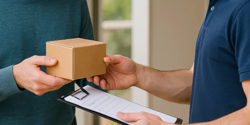 Cliente recibiendo su paquete con nódulos de kéfir de agua